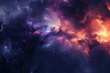 Obraz premium Amazing cosmic scene with stars and planets