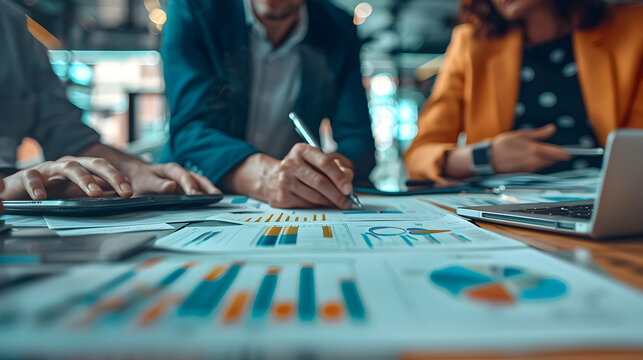 Professional sales team engaged in brainstorming session with focus on effective time management and high performance for driving sales growth   Concept for sales strategy