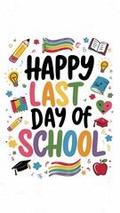 Vibrant T-Shirt Design Celebrating the Last Day of School