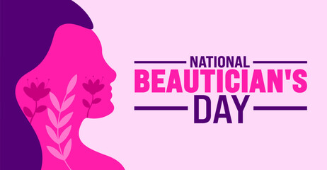June is Beautician's day background template. Holiday concept. use to background, banner, placard, card, and poster design template with text inscription and standard color. vector illustration.