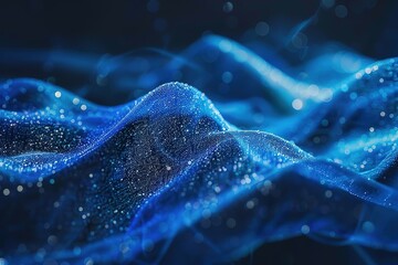 Naklejka premium Big data. modern conceptual blue wave flow from particles.elegant hi tech, mechanical technology and science background.