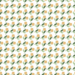 Seamless pattern with decorative daisy flowers