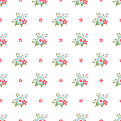 Seamless pattern with decorative daisy flowers