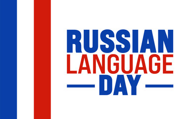 June is Russian language day background template. Holiday concept. use to background, banner, placard, card, and poster design template with text inscription and standard color. vector illustration.