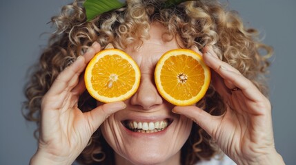 Woman with Orange Slices as Eyes