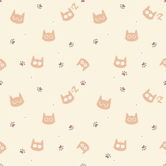 Paw cat and pet background. Traces of Pets. Paw vector foot trail print of Cat. Kitty Paw background and wallpaper vector. Dog paw seamless pattern wallpaper. Love heart valentine concept.
