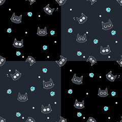 Paw cat and pet background. Traces of Pets. Paw vector foot trail print of Cat. Kitty Paw background and wallpaper vector. Dog paw seamless pattern wallpaper. Love heart valentine concept.