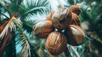 Vibrant neon tropical elegance  organic coconut oil presentation in bright neon vibes