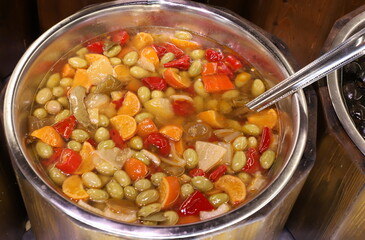 Pickled and salted vegetables are sold at a city bazaar in Israel.