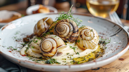 Baked snails in garlic and parsley butter