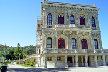 Küçüksu is a mansion of the Ottoman Sultan Abdulmecid, built on the shores of the Bosphorus Strait in Istanbul, Turkey. Outside view.