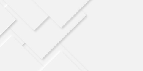 Abstract white rectangle shape geometric line background. abstract seamless modern white and gray color technology concept geometric rectangle vector background neomorphism style poster, banner design