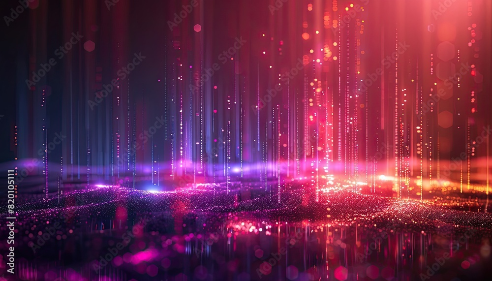 Canvas Prints a colorful, glowing, and abstract image of a space with many dots by ai generated image