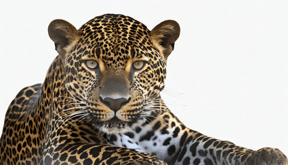 Obraz premium leopard in front of a white background. Jaguar on a white background