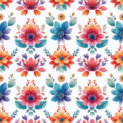 Obraz premium Seamless Pattern of Watercolor Florals