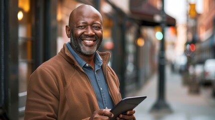 Confident Man with Digital Tablet