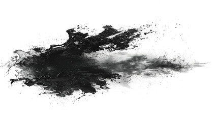 Naklejka premium black color explosion isolated on white or transparent png