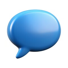 Speech bubble blue color. Chat dialogue bubble text. Modern Realistic 3d design.