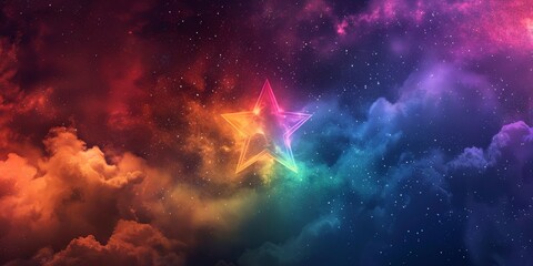 Fototapeta premium Vibrant Pride Mural Celebrating Diversity with Negative Space Concept