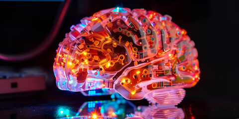 Obraz premium Neural Network Model | Futuristic Brain Technology 