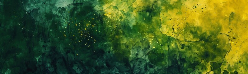 Abstract green yellow and black watercolor paint background