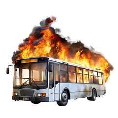 burning bus transparent background