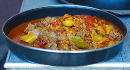 Fried meat with vegetables