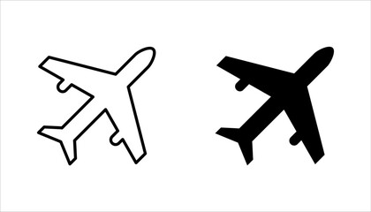 Plane icon set. vector illustration, pictogram isolated on white background. color editable © Ainul