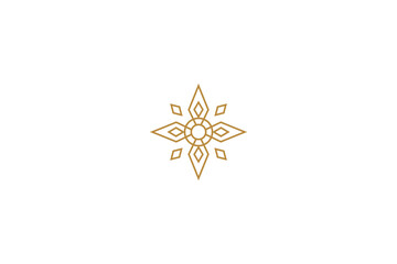 compass cardinal direction symbol logo in luxury line art design style