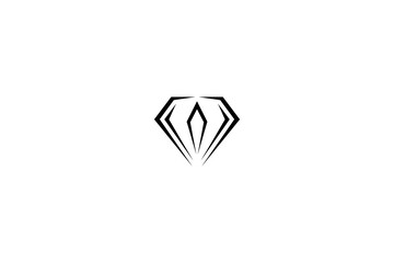 abstract diamond logo in flat vector design style