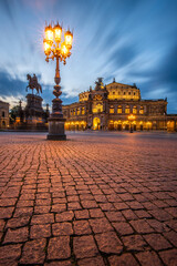 The Semperoper, the royal court and state opera of Saxony. The opera is located on Theaterplatz in...