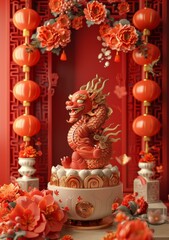 Obraz premium Dragon Statue
