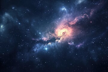 Stunning galaxy with vibrant colors and nebulas