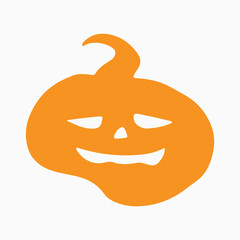 Halloween pumpkin silhouette design, editable colors