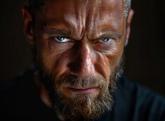 Obraz premium Portrait of a man with a beard and blue eyes
