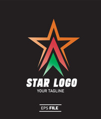 red metalic logo star, logo bintang luxury elegan