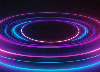 Neon frame for product on a light purple violet neon wall