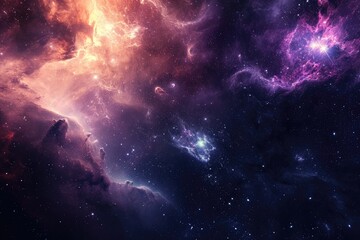 Fototapeta premium Stunning galaxy with nebulas and cosmic dust