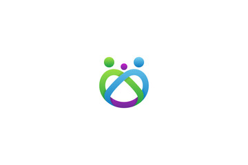 family care logo in modern vector design style