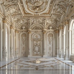 Obraz premium Grand Classical Interior with Marble Floor