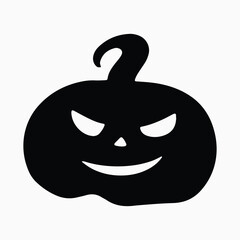 Halloween pumpkin silhouette design, editable colors