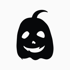Halloween pumpkin silhouette design, editable colors