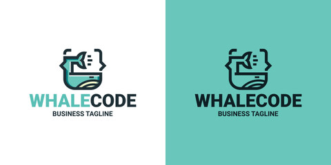 whale code logo vector