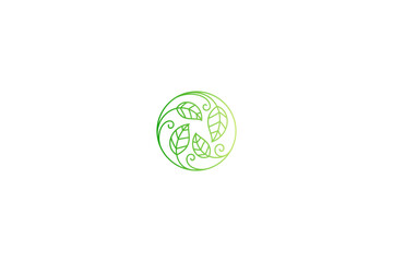 Nature flower leaf ornament logo icon design template. in line art design style