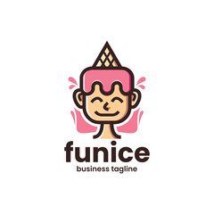 fun ice cream logo vector