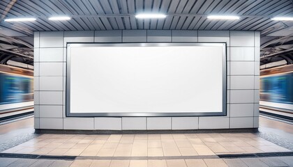 White board for advertising products in subway station
