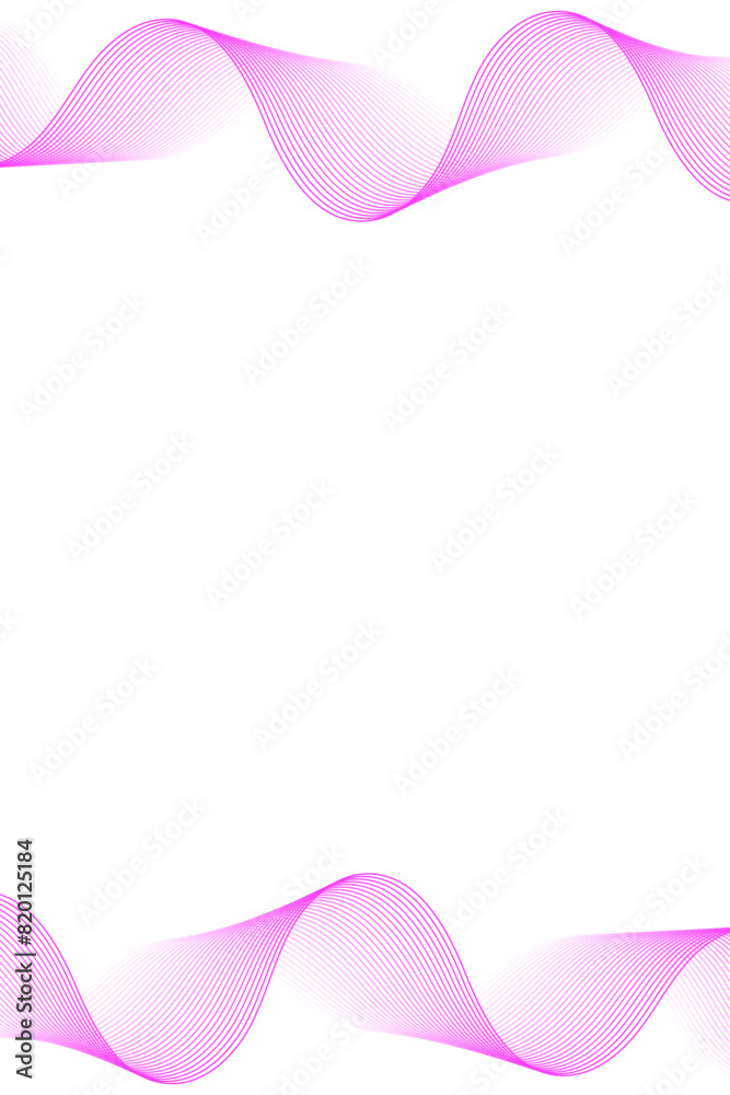 Wall mural Abstract background with waves for banner. Standart poster size. Vector background with lines. Element for design isolated. Pink and white gradient. Brochure, booklet. Summer, spring. Valentine's Day