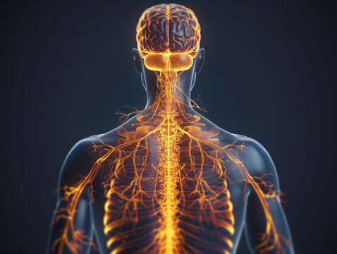 a man's nervous system.