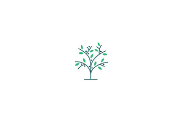 olive tree logo in line art design style