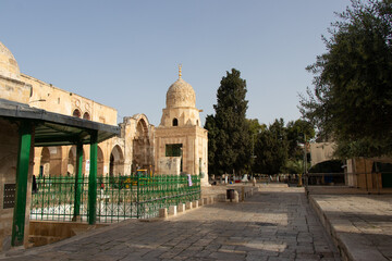 Fountain of Qaytbay in the Masjid al-Aqsa in Jerusalem. Courtyard of the Al-Aqsa Mosque.